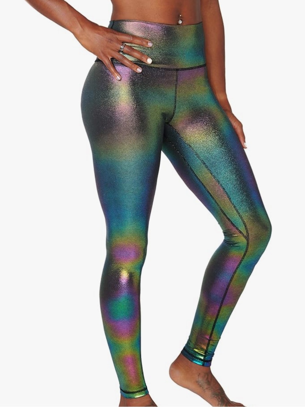 Quil Shiny Rainbow High-Waist Leggings